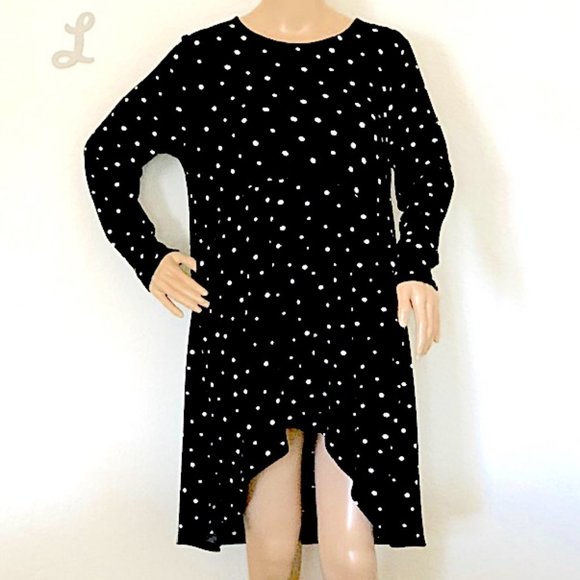 Chico's Black & White Polka Dot Tunic/Mini Dress - Picture 1 of 9